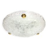 Round ceiling light in frosted Murano glass by Hillebrand, Germany, 1970s