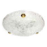 Round ceiling light in frosted Murano glass by Hillebrand, Germany, 1970s