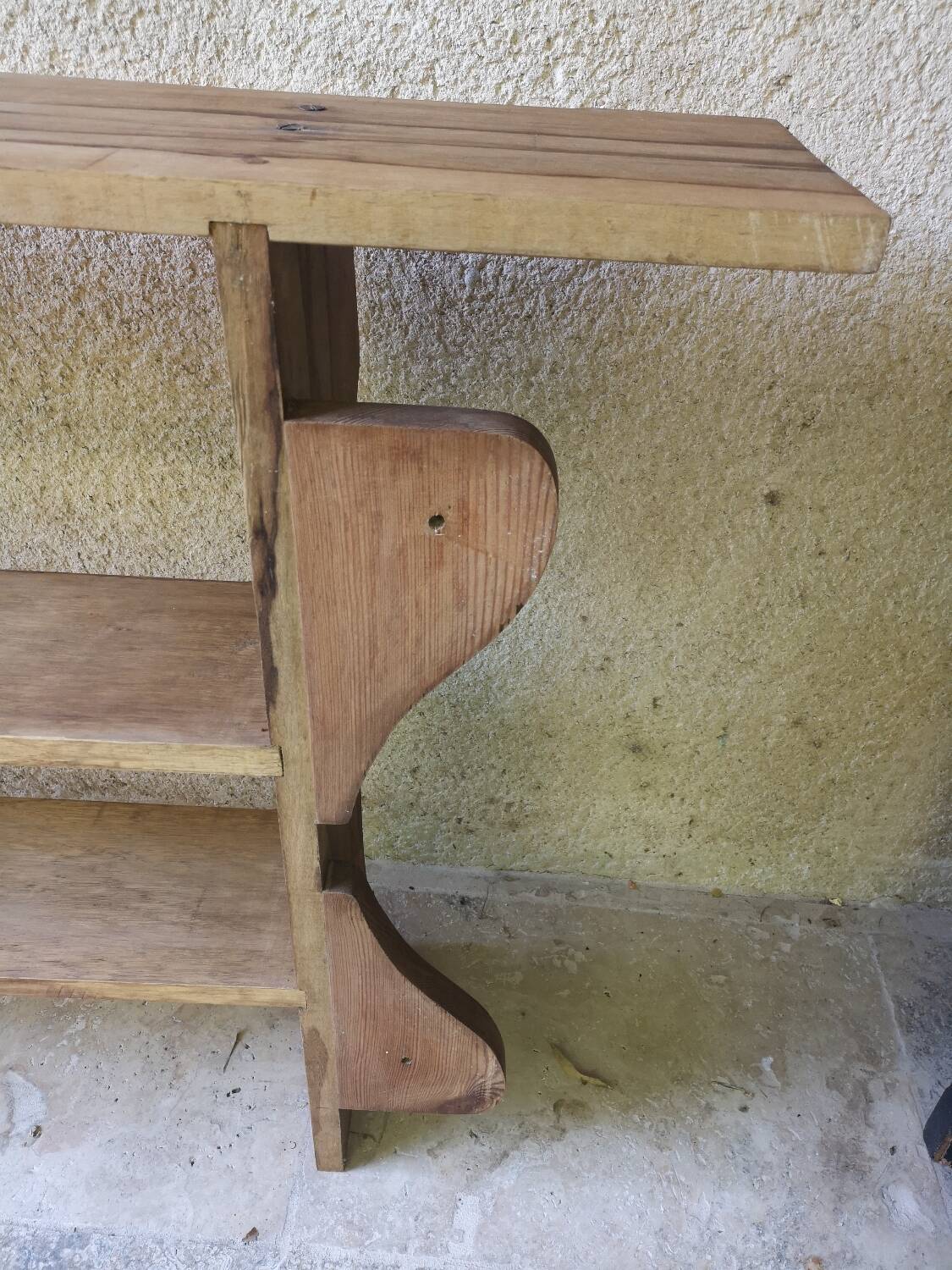 Antique solid wood wall shelf