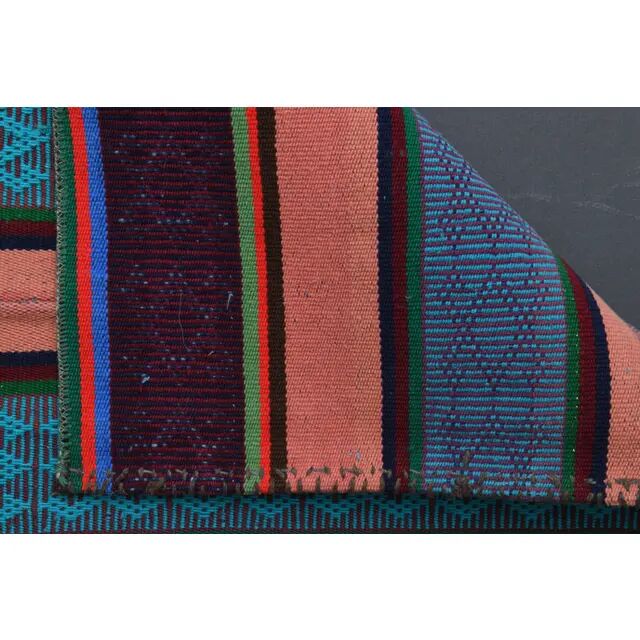 Vintage Turkish Oushak Handmade Wool Cotton Pink Runner Rug 71x246