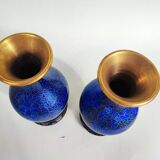 Pair cloisonné vases
