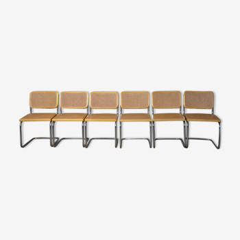 Lot de 6 chaises Marcel Breuer modèle cesca B32