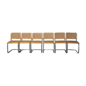 Lot de 6 chaises Marcel Breuer modèle cesca B32