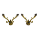 Pair of double-light Empire style wall lights in bronze