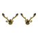 Pair of double-light Empire style wall lights in bronze