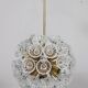 Space Age Sputnik ceiling chandelier/ceiling lamp with crystal flowers, Germany, 1970s