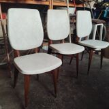 Ensemble 3 chaises vintage simili