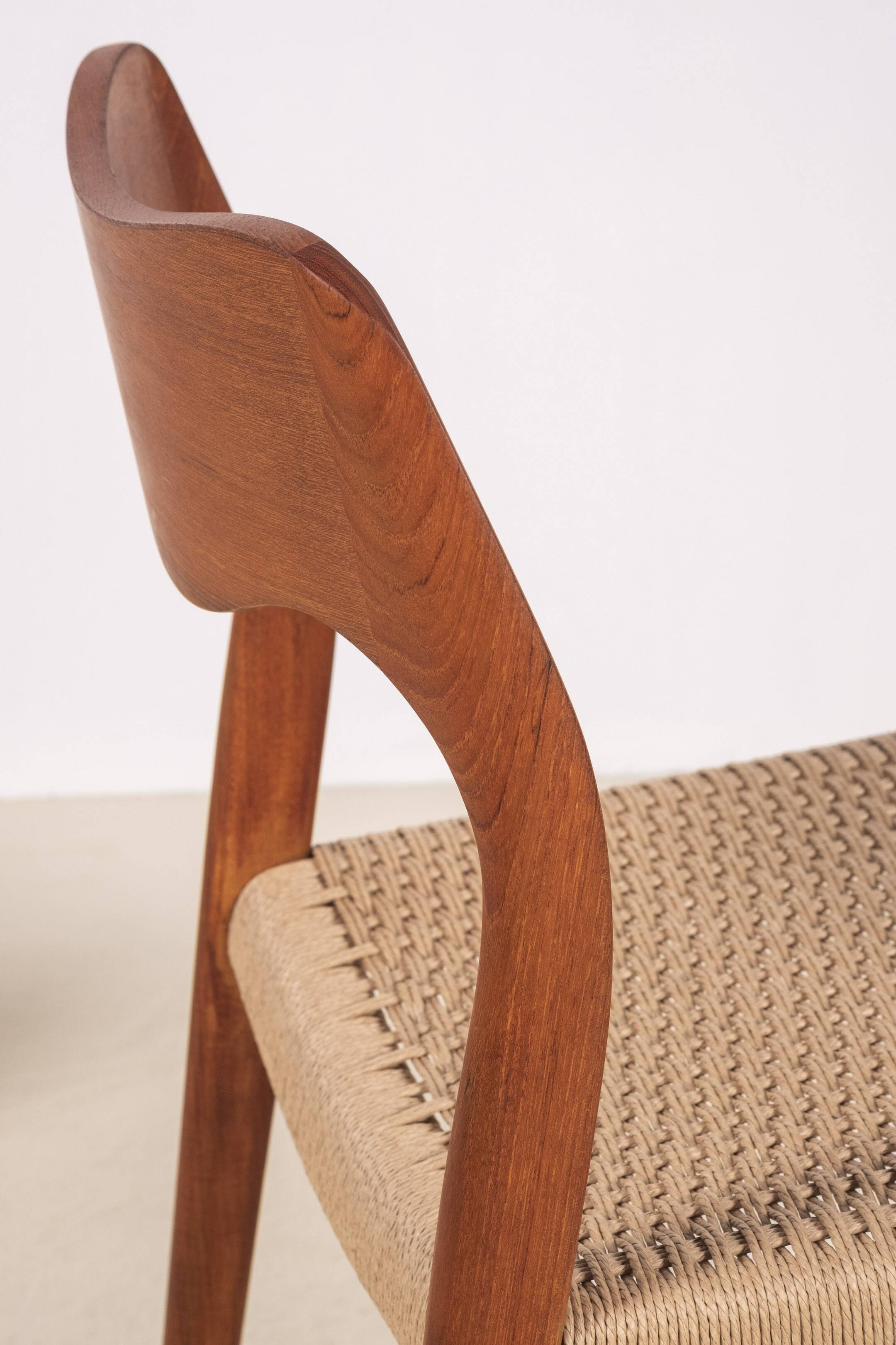 6x Niels Møller Model 71 teak, 1960s, Denmark