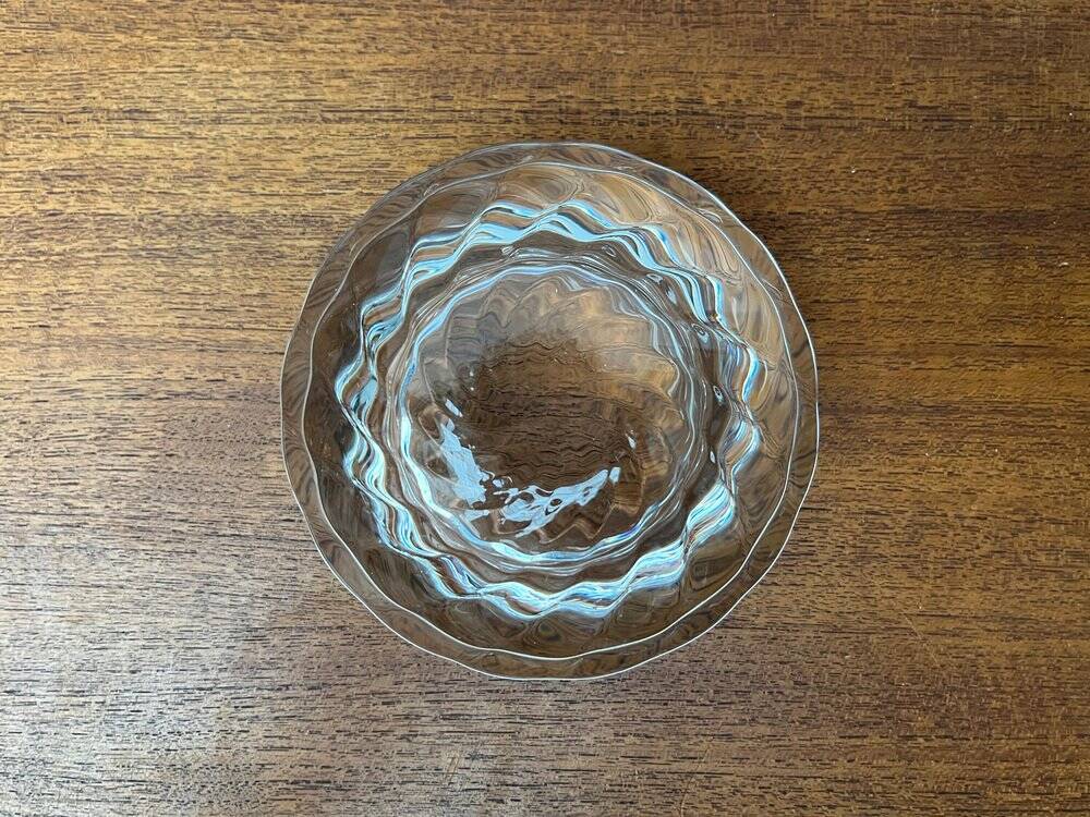 Glass candlestick from the mid-century Danish Capriole series by Royal Copenhagen, 1960s.