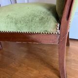 Paires de fauteuils en velours vert