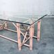 Organic Monumental Faux Bamboo Glass Top Dining Table in the style of McGuire, 1980s