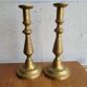 Pair of brass candle holders