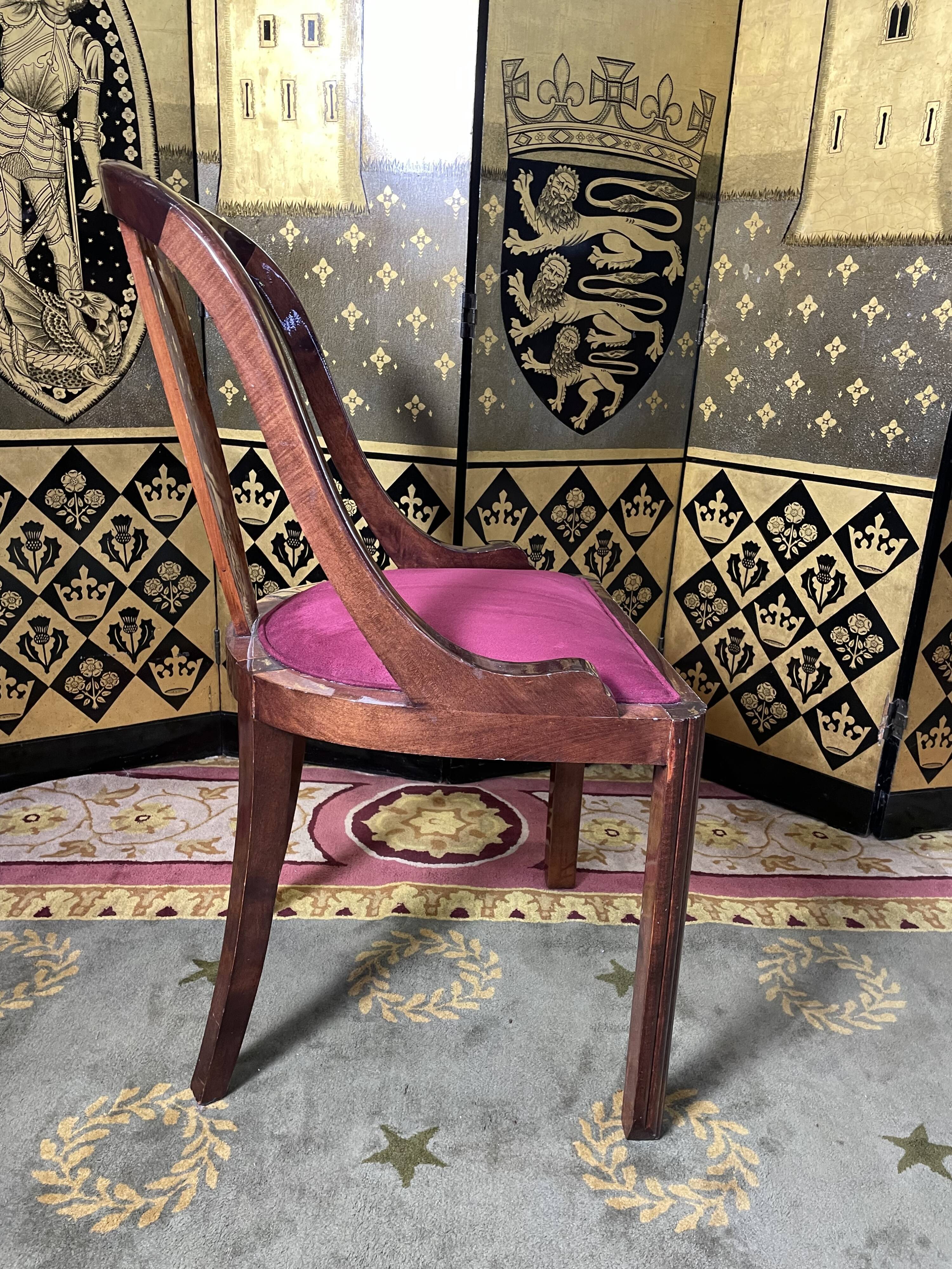Suite of 6 Art Deco style gondola chairs