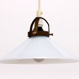 Vintage hanging lamp by Soholm made of white glass, 1970
