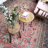 Wicker and metal coffee table