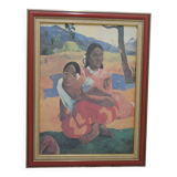 Nafea faa ipoipo painting by Paul Gauguin, authentic reproduction on canvas, published by Nouvelles Images