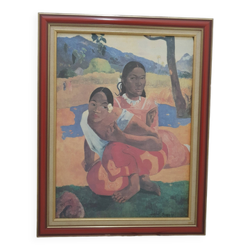 Nafea faa ipoipo painting by Paul Gauguin, authentic reproduction on canvas, published by Nouvelles Images