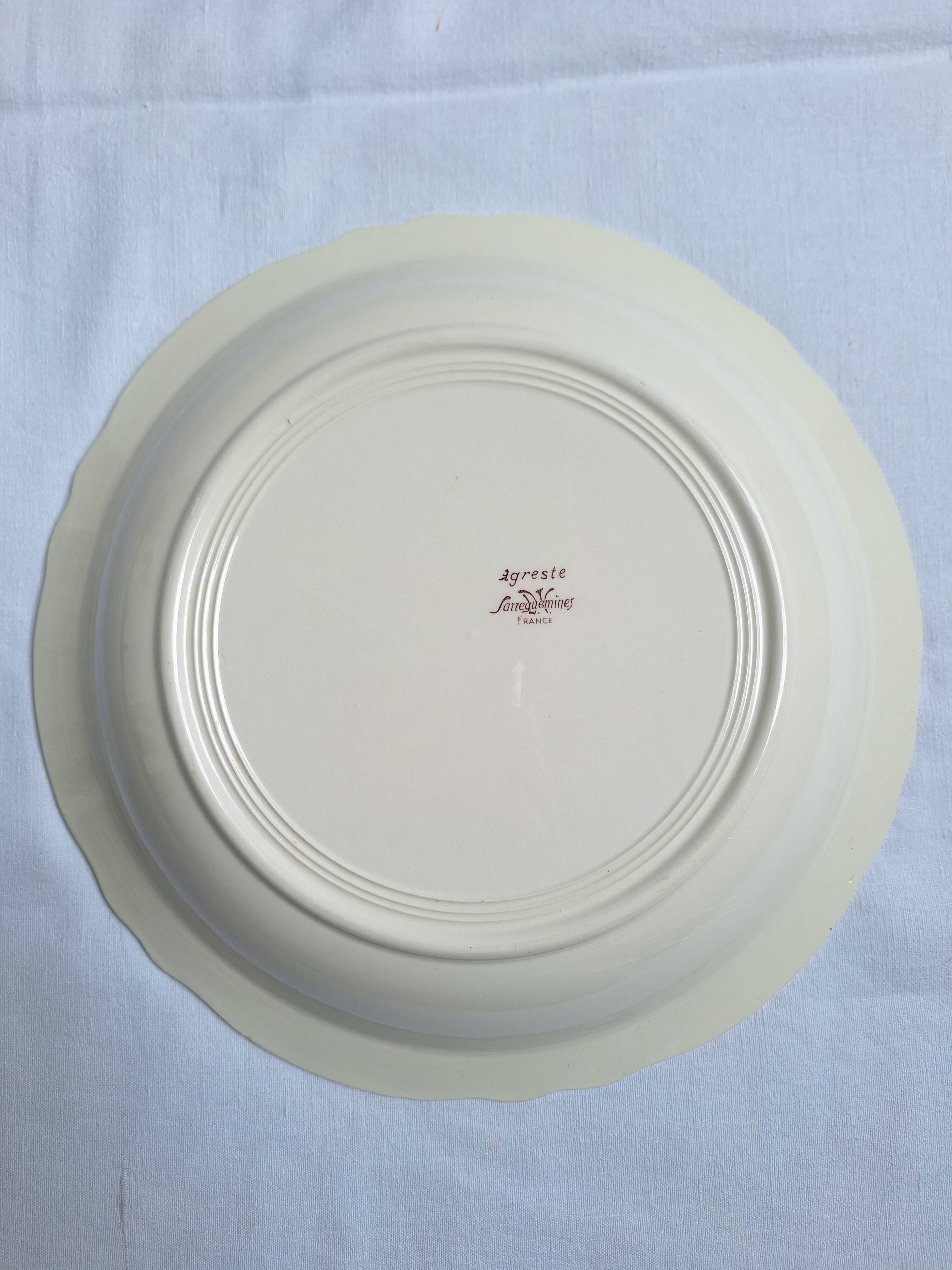 Sarreguemines round deep dish, Agreste model