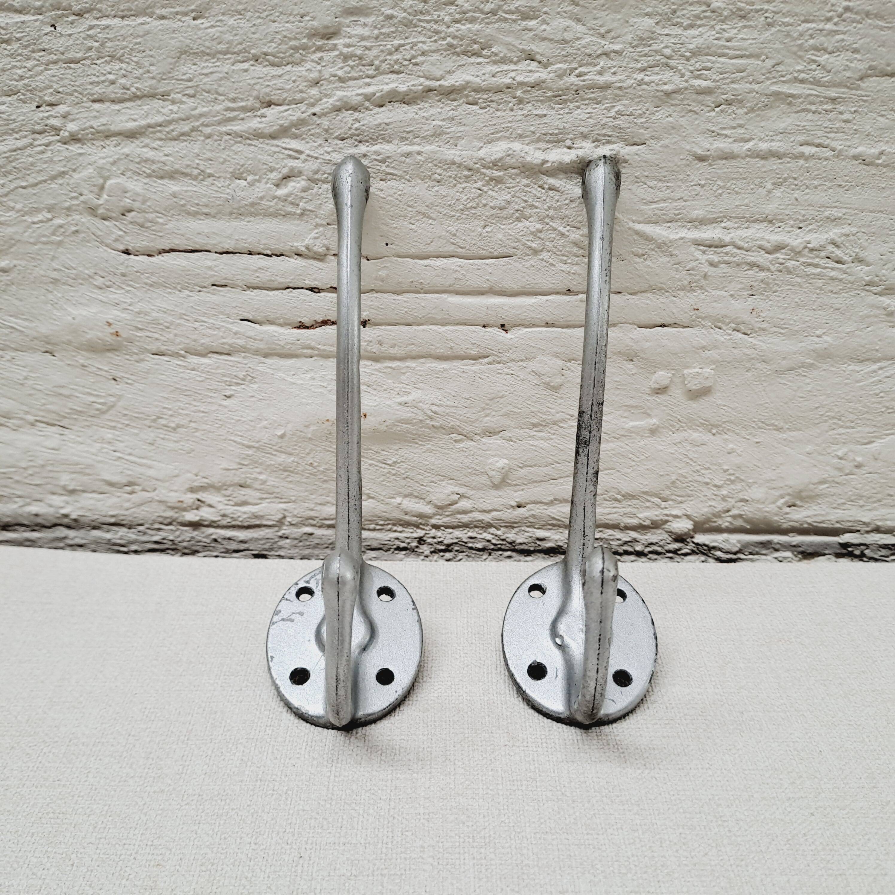 Pair of aluminum coat hooks