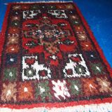 Vintage persian hamadan handmade carpet 1.3' x 2' (40cm x 61cm) 1970s, 1c760