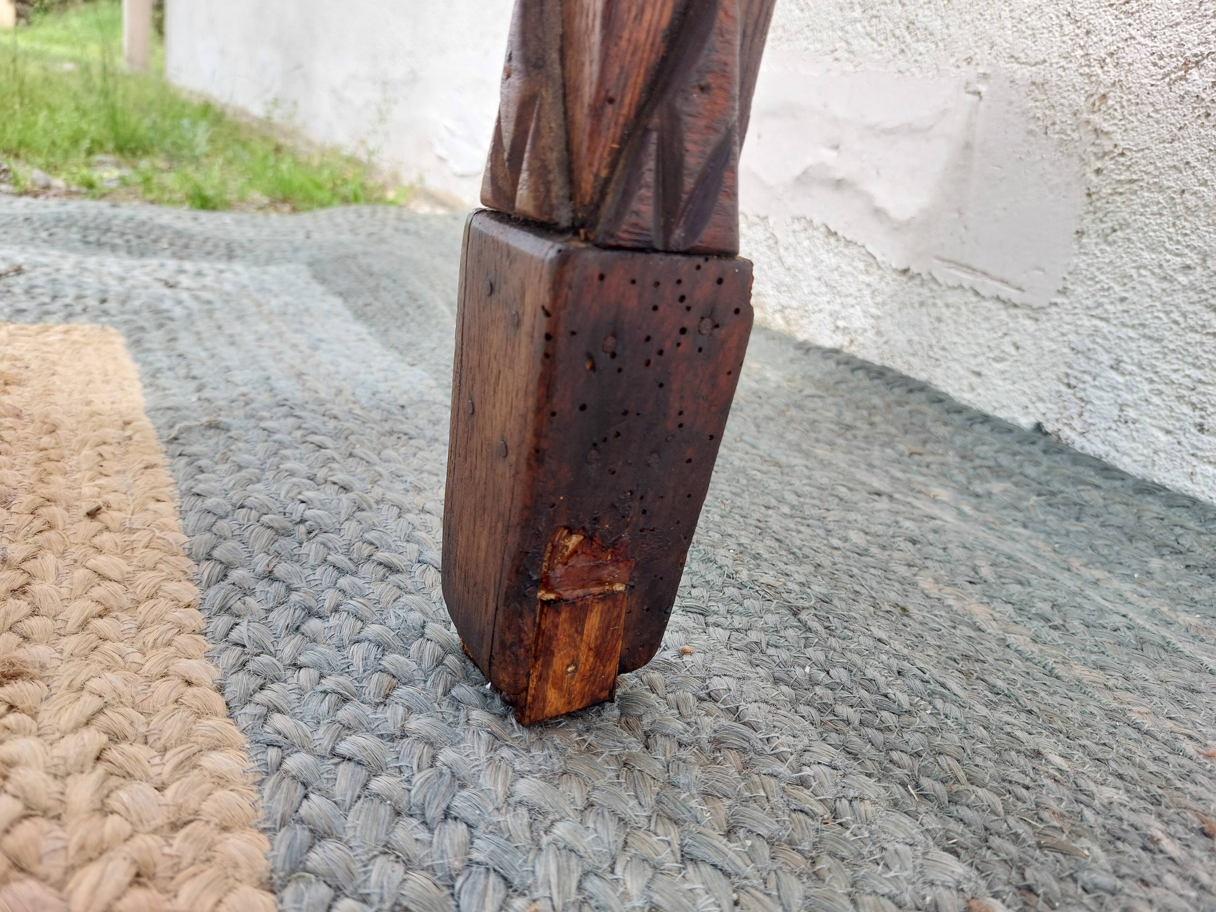 brutalist wooden table