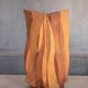 Pair of sculptural wooden vases, curved wooden vase, natural wooden vase