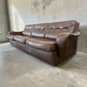 Canapé danois vintage en cuir brun 'Madsen & Schubell'