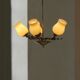 Brass and glass chandelier, Lisa Johansson-Pape for Stockmann, Finland, 1940s.