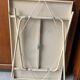 Set folding table and its 4 folding chairs perforated metal cream color - 70s