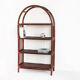 Vintage rattan floor bookcase. France, 1960s