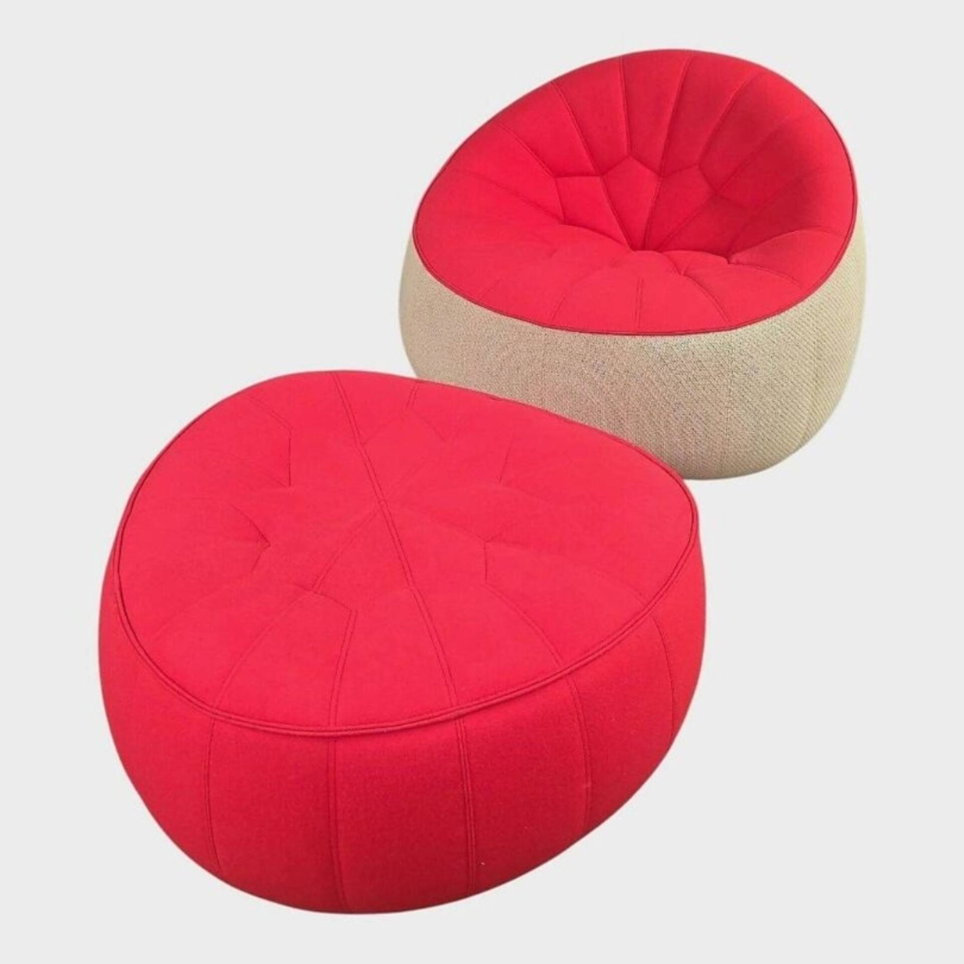 Armchair and Ottoman Pouf Set Cinna – Noé Duchaufour-Lawrance