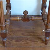Marble top marquetry bedside table