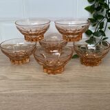 Set of 6 pink star luminarc cups