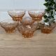 Set of 6 pink star luminarc cups
