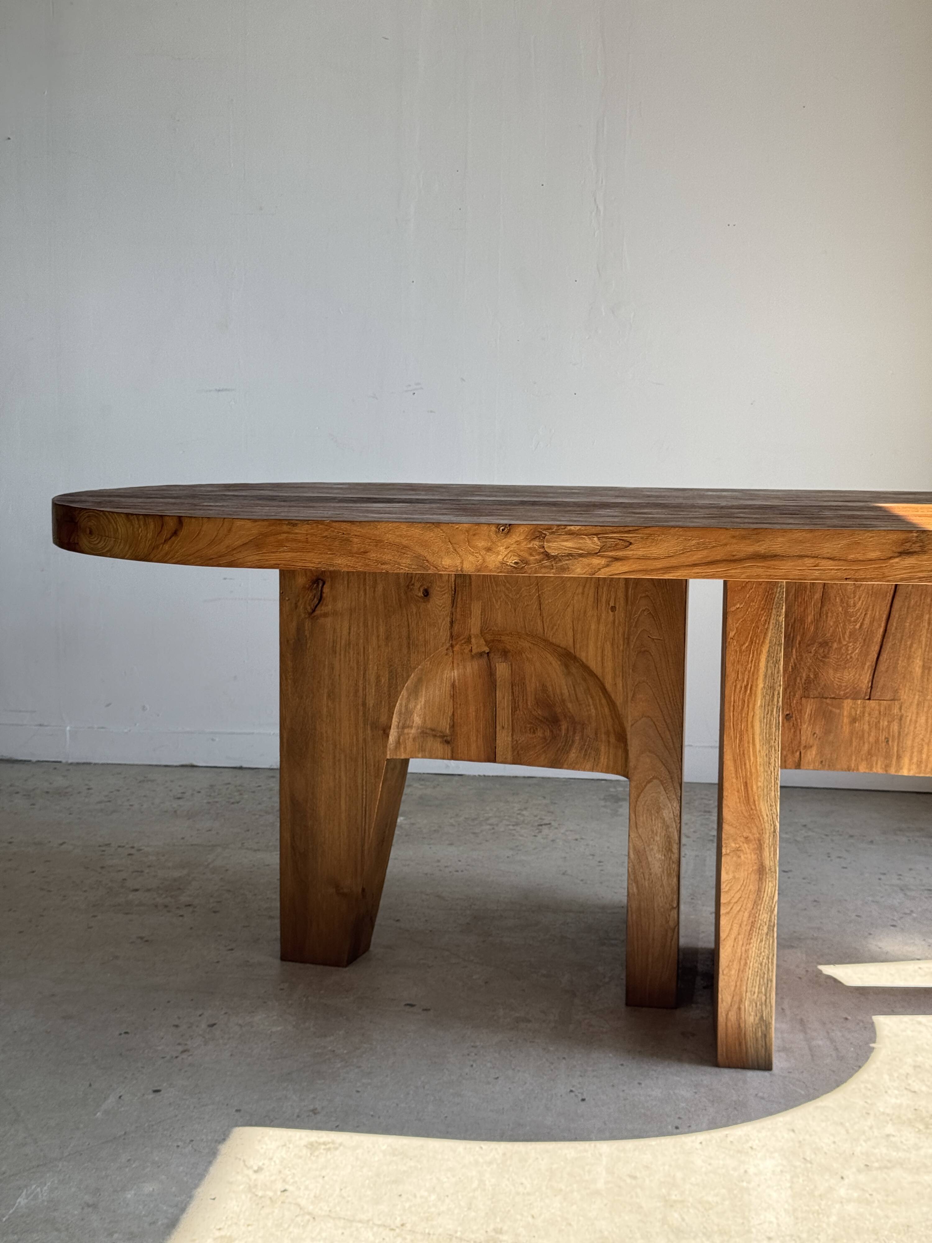 Immense solid teak table 2.10m x 1m