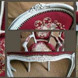 Pair of Louis XV style cabriolets upholstered in needlepoint