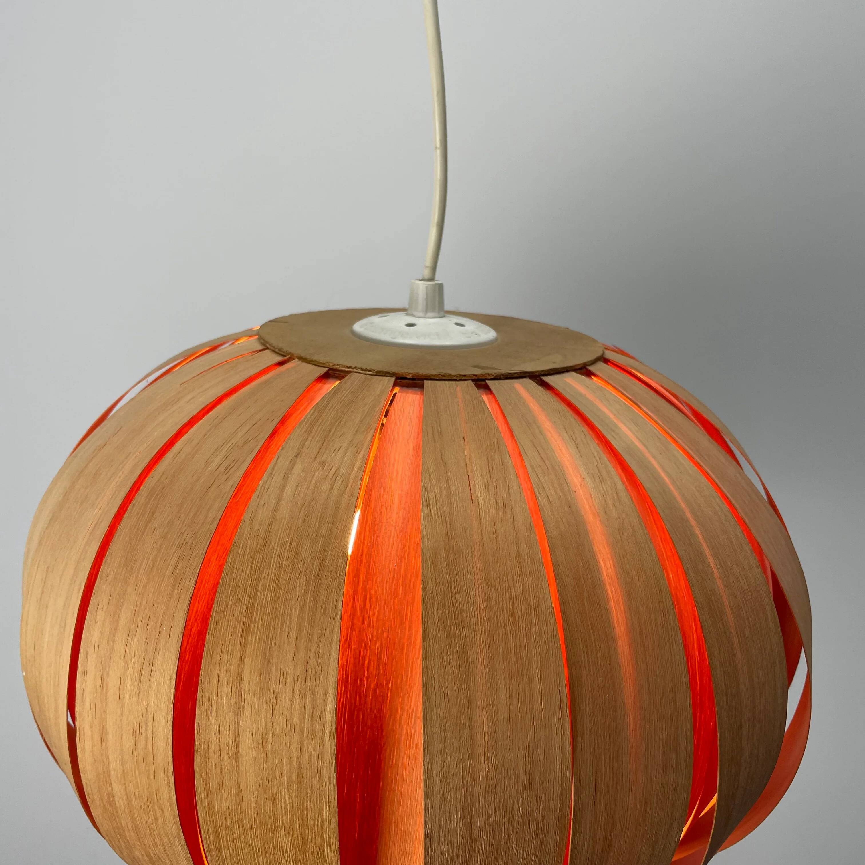 1960s bamboo globe pendant lamp