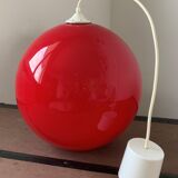Hanging lamp year 70 in red opaline