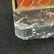Pair of art deco bronze bookends pigeons dove marble