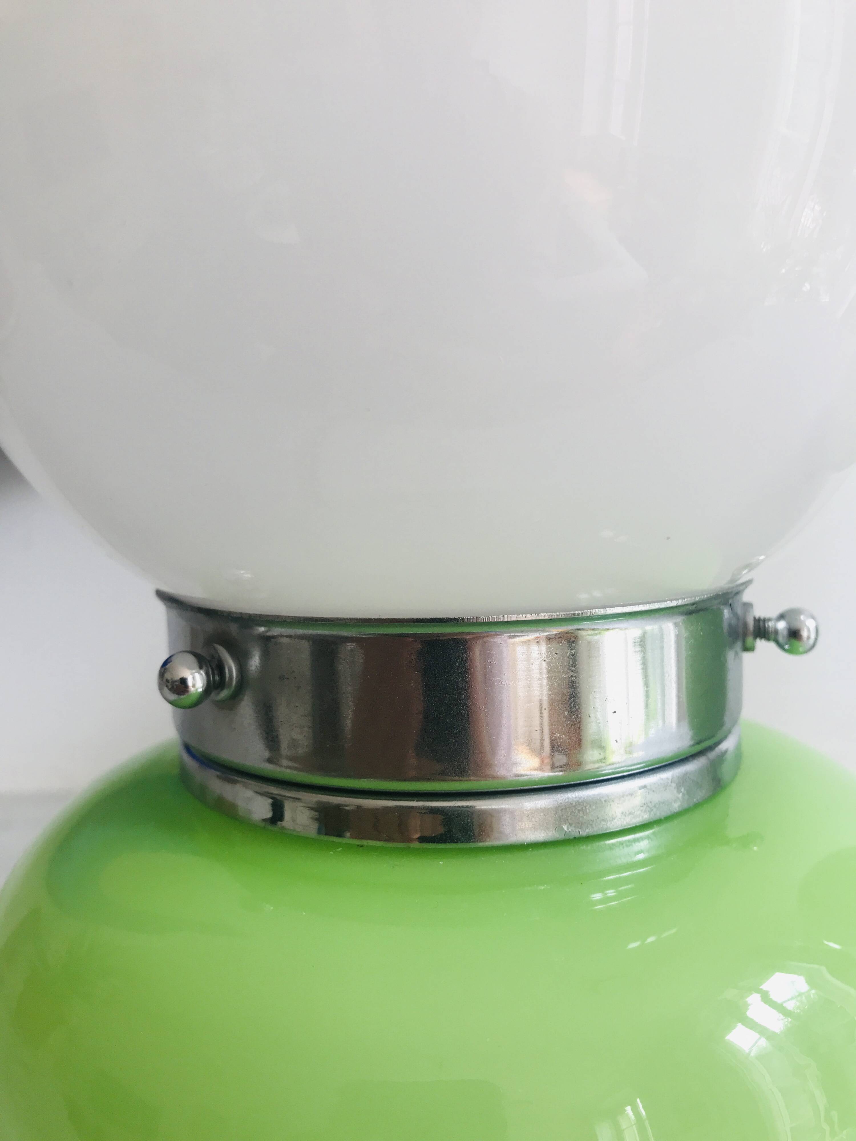 Pair of opaline glass desk lamps