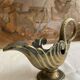 Bronze cup with green partial patina in the shape of a swan, Max le verrier