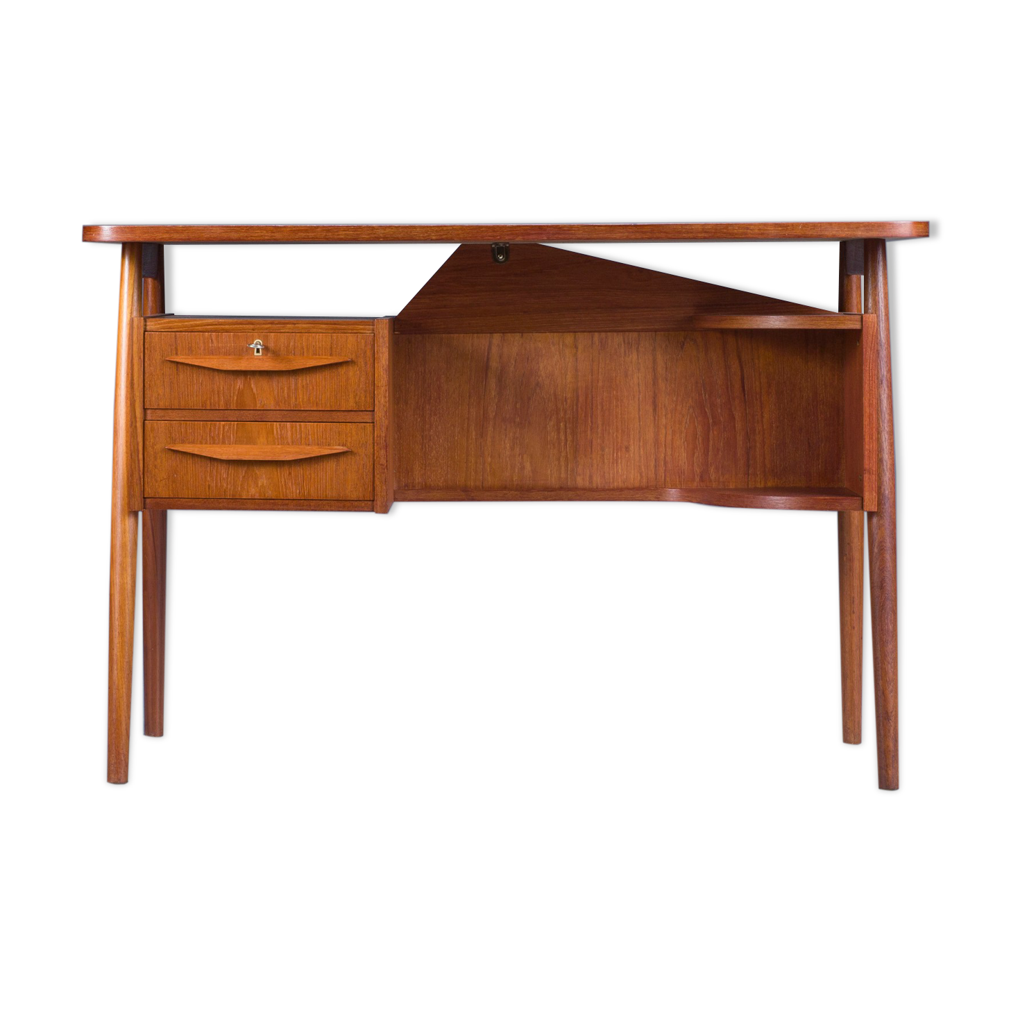 Mid-century teak desk by Gunnar Nielsen for Tibergaard, Denmark 1960s