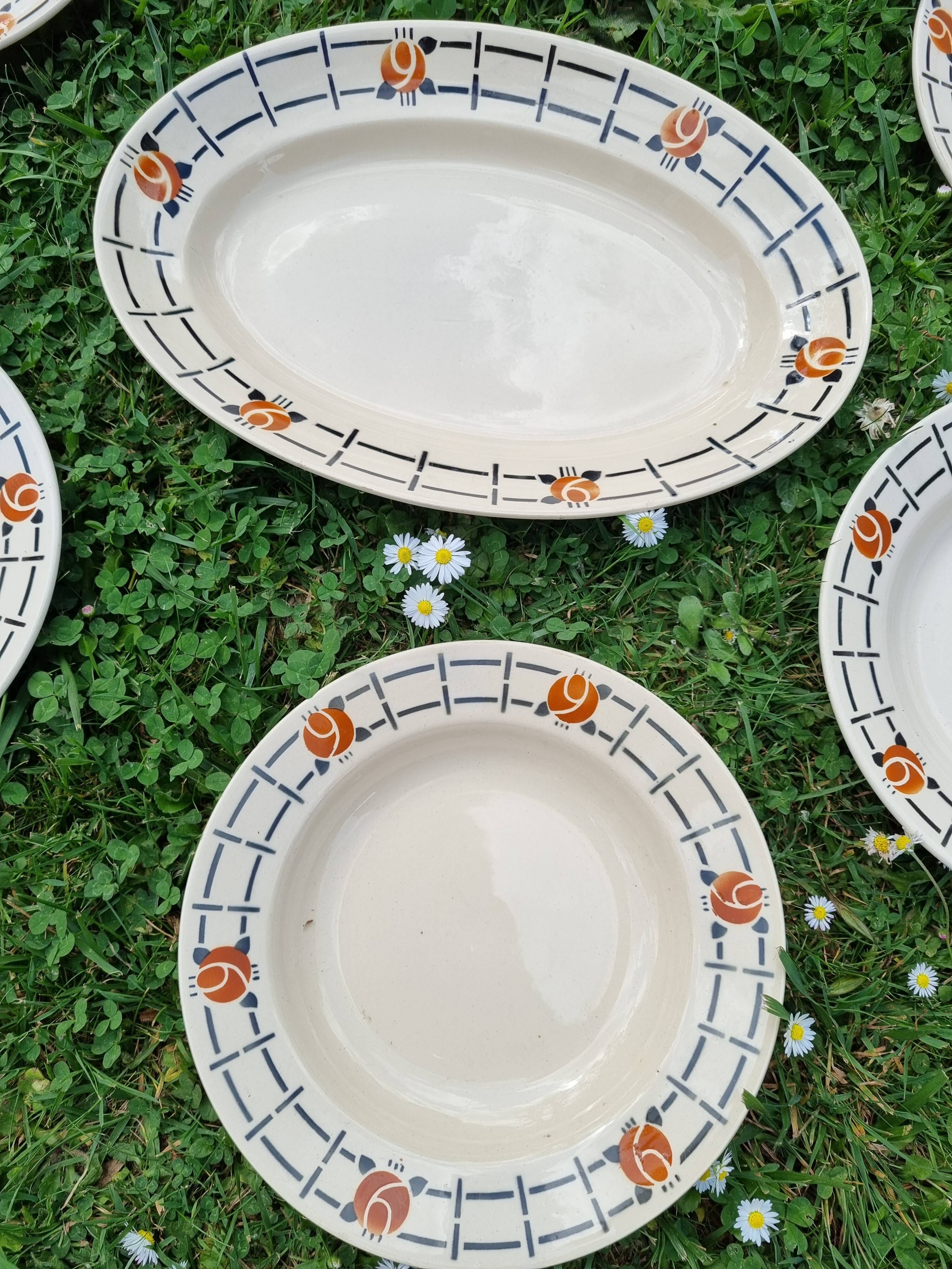Old plates and saint Amand dish