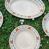Assiettes anciennes et plat Saint Amand