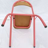 chair tubular structure wooden seat and back