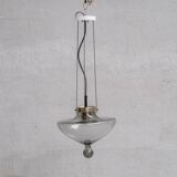 Smoked Glass and Brass RAAK Pendant Light (2 Available)