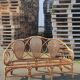 Rattan bench and cannage, vintage