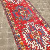 Tapis de couloir galerie fait main persan vintage hamadan 296 x 103