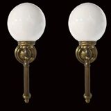 Set of 2 Empire style wall sconces, elegant vintage from the 1940s.