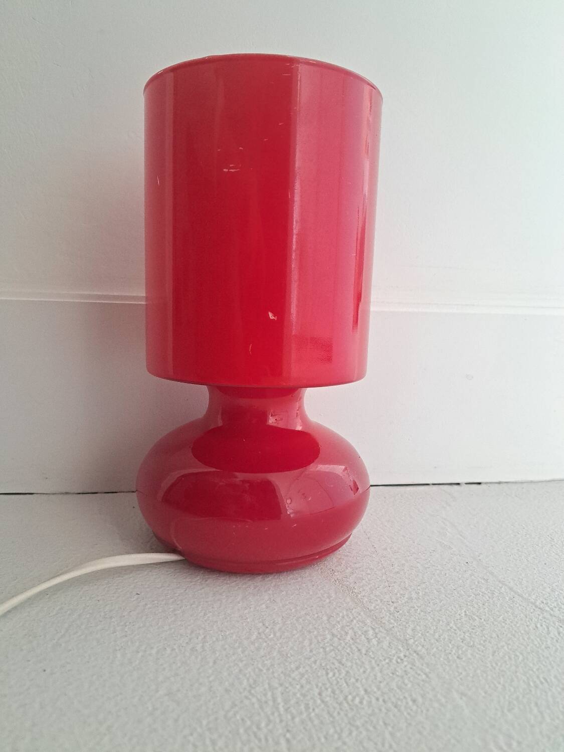 Pair of vintage lykta glass bedside lamps from Ikea 90s